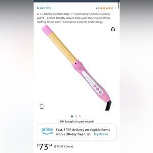 Barbie dreamhouse 1” CHI curling wand. Brand new.